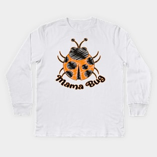 Cute Ladybug Beetle - Mama Bug Kids Long Sleeve T-Shirt